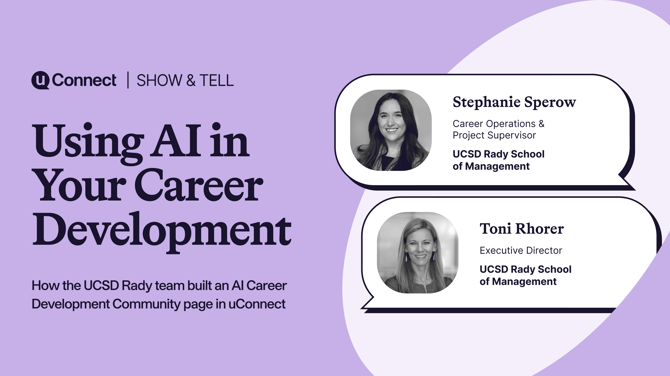 uConnect Show and Tell event UCSD Rady AI Career Development Community Page