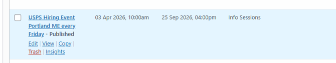 how to trash an event in uConnect