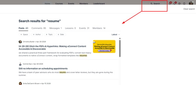 search results in the Career everywhere community