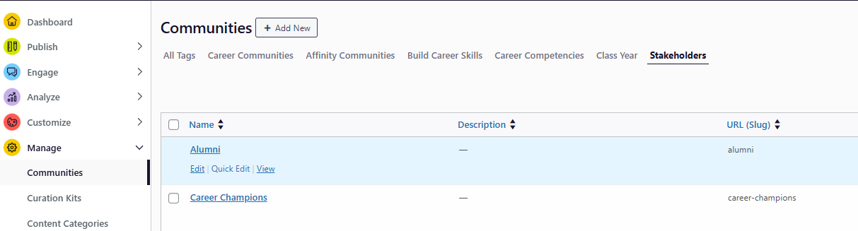 no delete option for hard-coded communities