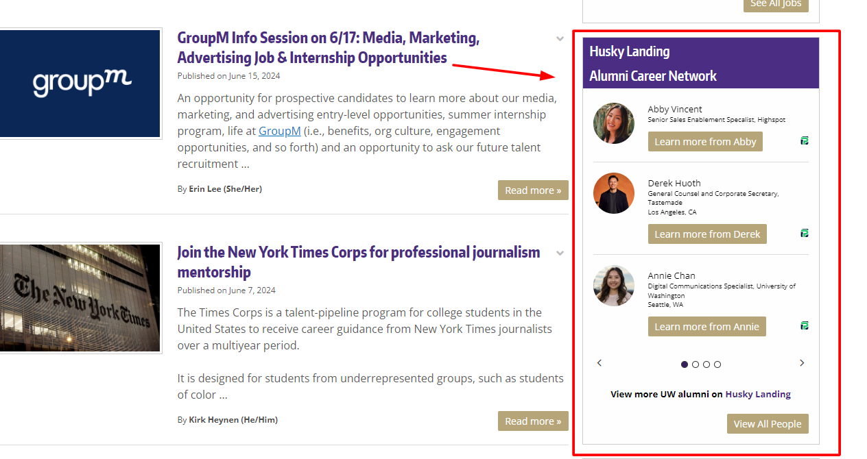 vertical layout for a People widget